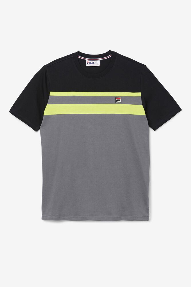 Fila T-Shirt Mens Grey - Dover - Philippines 7685209-ZY